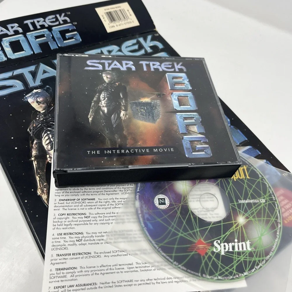 VINTAGE Star Trek Borg 1996 PC Game - Interactive Movie w/ Big Box 3-Disc Set